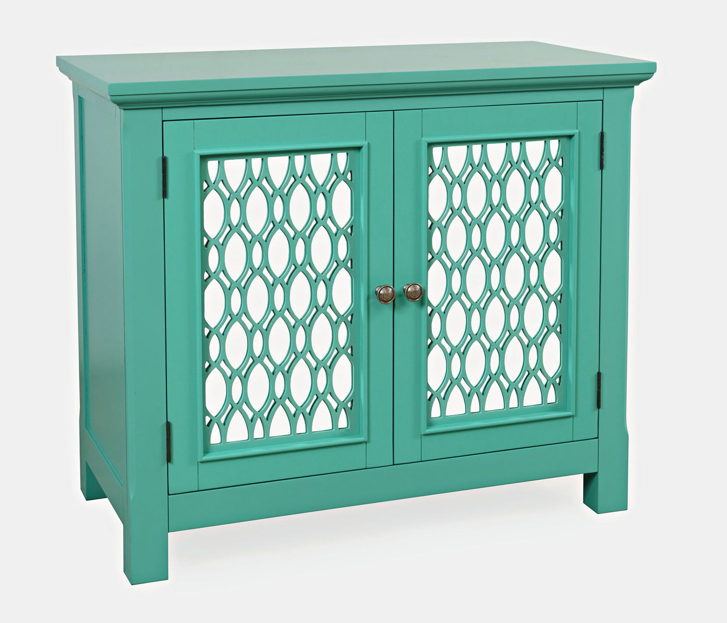 Isabella 38" Luxury Mirrored Accent Storage Cabinet - Aqua