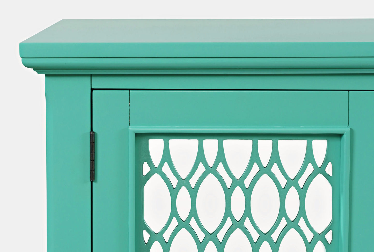 Isabella 38" Luxury Mirrored Accent Storage Cabinet - Aqua