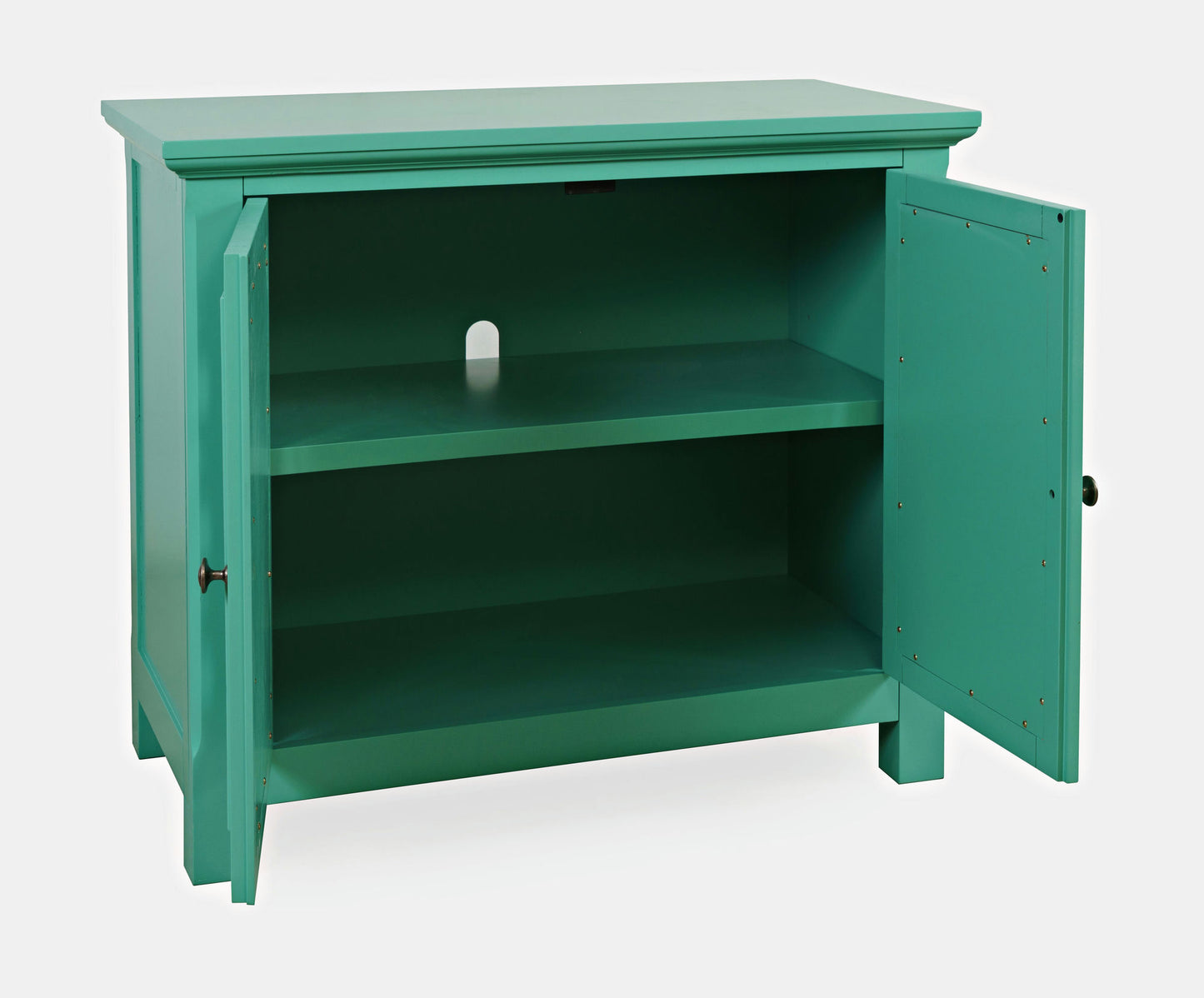 Isabella 38" Luxury Mirrored Accent Storage Cabinet - Aqua