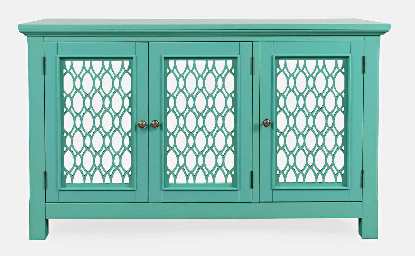 Isabella 54" Luxury Mirrored Accent Storage Cabinet - Aqua