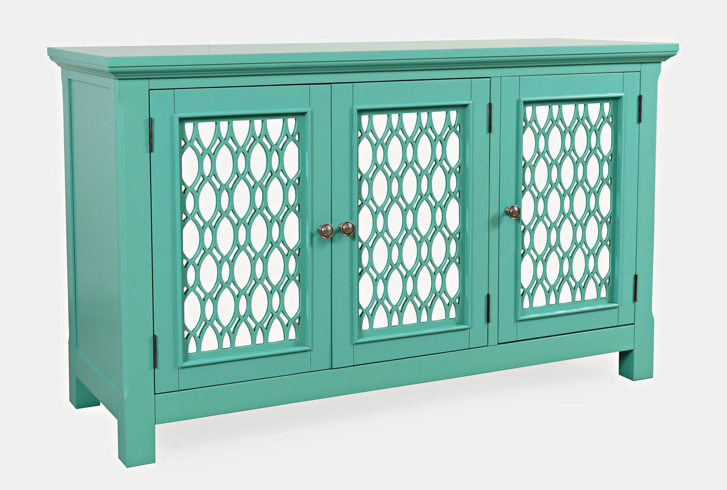 Isabella 54" Luxury Mirrored Accent Storage Cabinet - Aqua