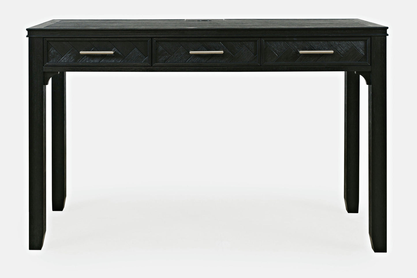 Gramercy Mid-Century Modern Chevron Three Drawer USB Charging Desk