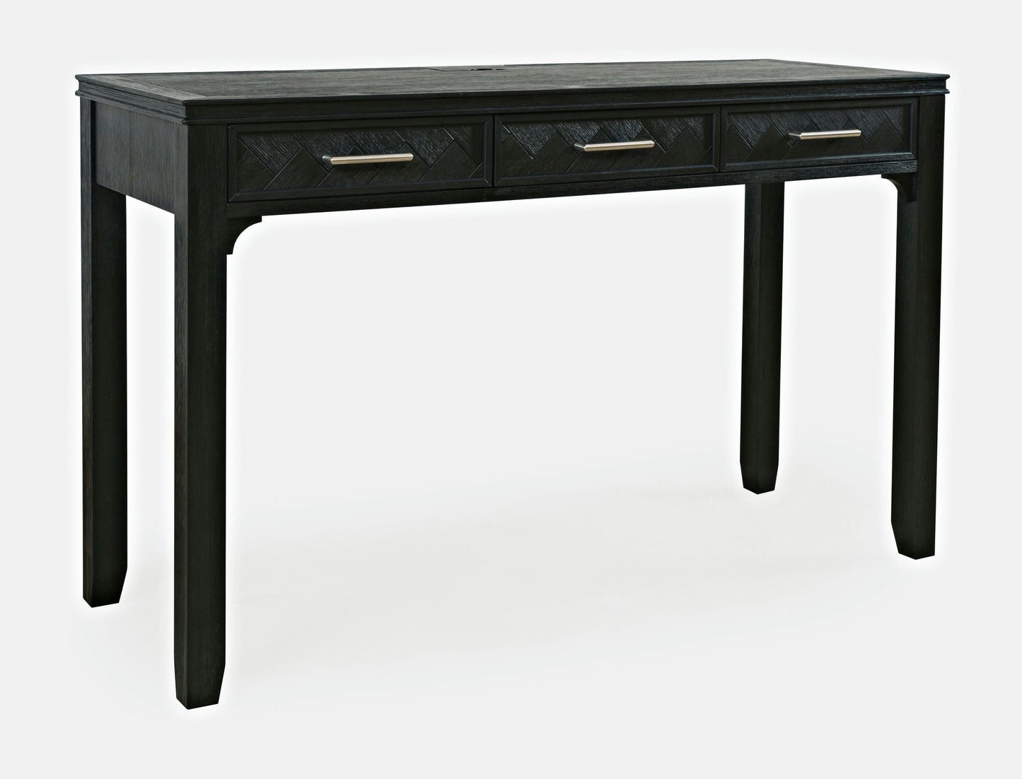 Gramercy Mid-Century Modern Chevron Three Drawer USB Charging Desk