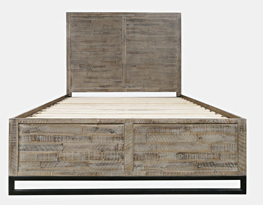 East Hampton Modern Coastal Distressed Queen Panel Bed