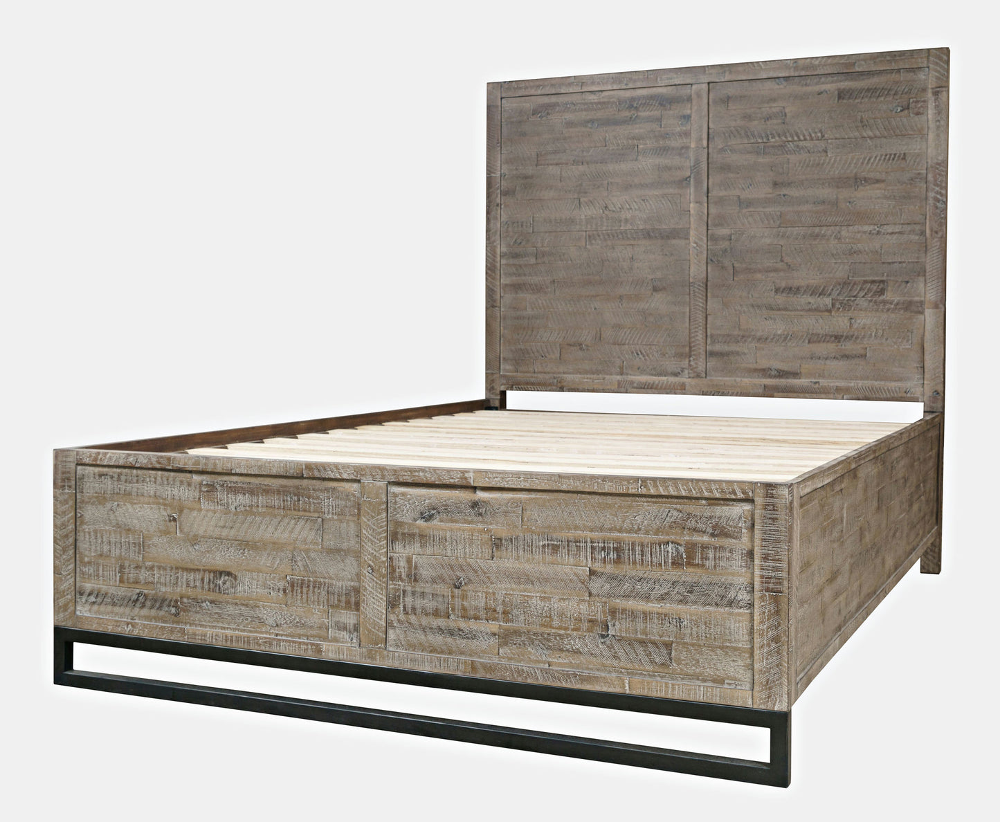 East Hampton Modern Coastal Distressed Queen Panel Bed