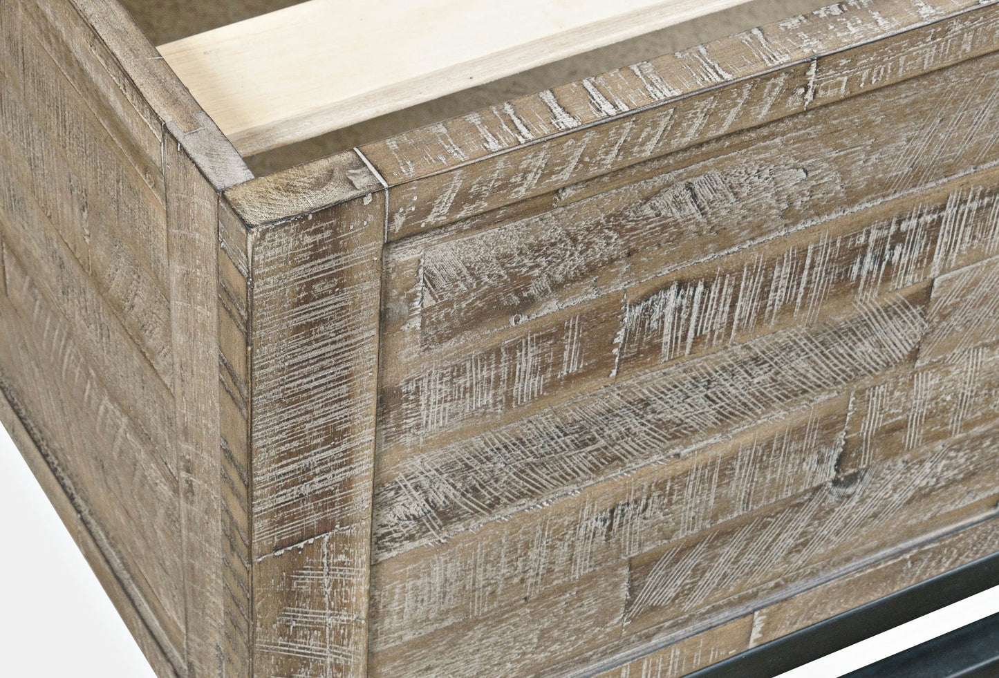 East Hampton Modern Coastal Distressed Queen Panel Bed