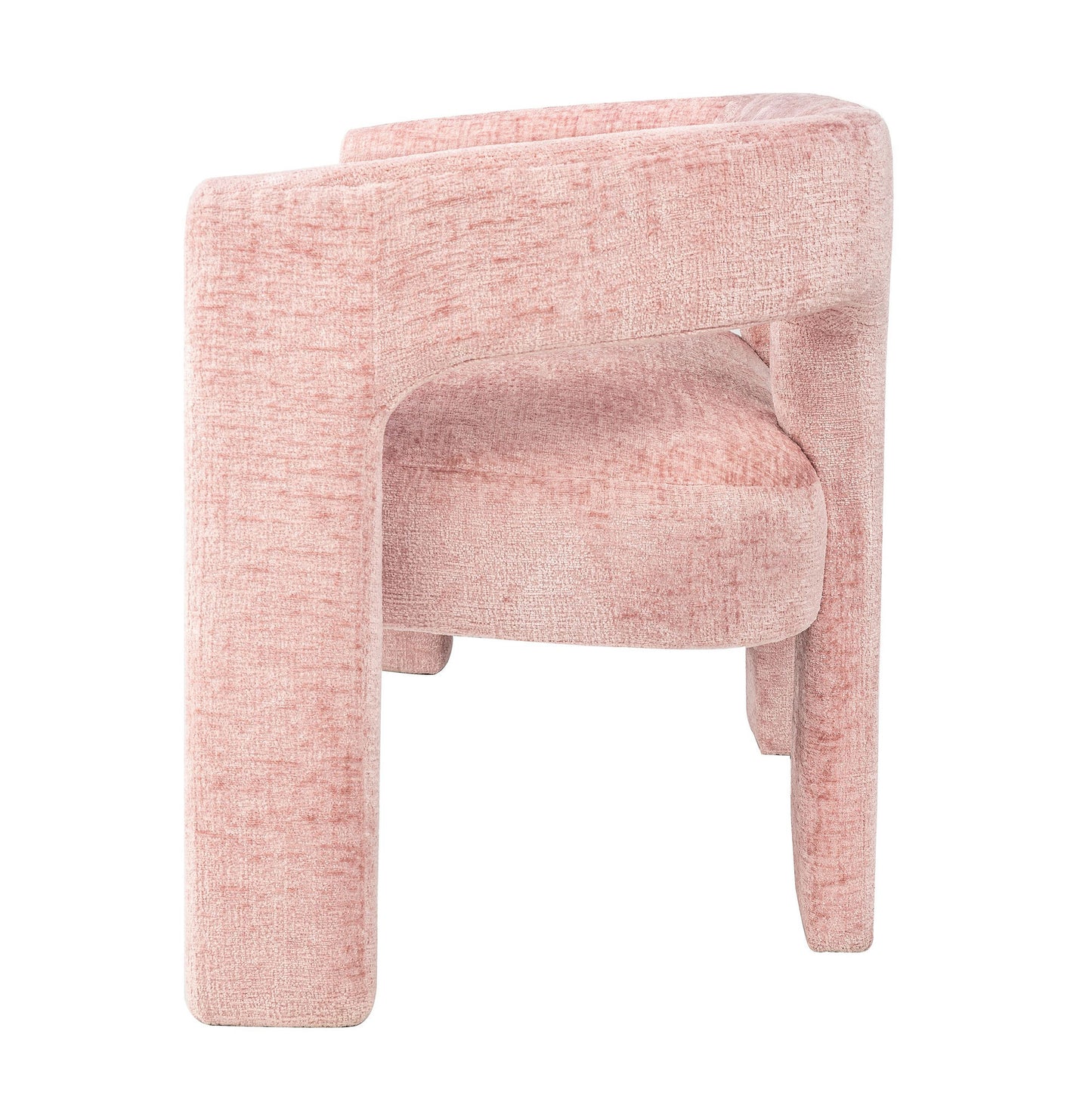 Gwen Modern Luxury Jacquard Fabric Upholstered Sculpture Bench - Pink