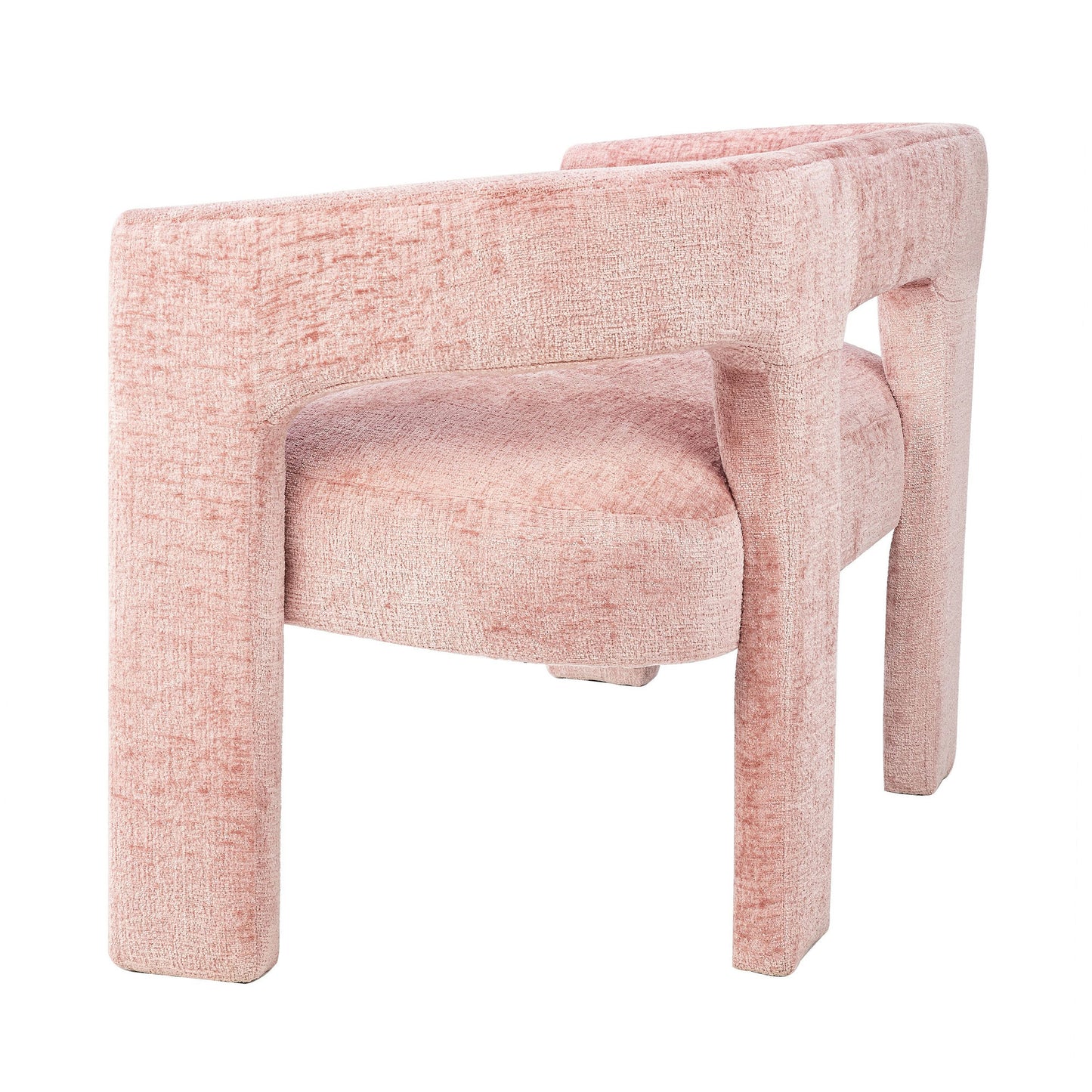 Gwen Modern Luxury Jacquard Fabric Upholstered Sculpture Bench - Pink