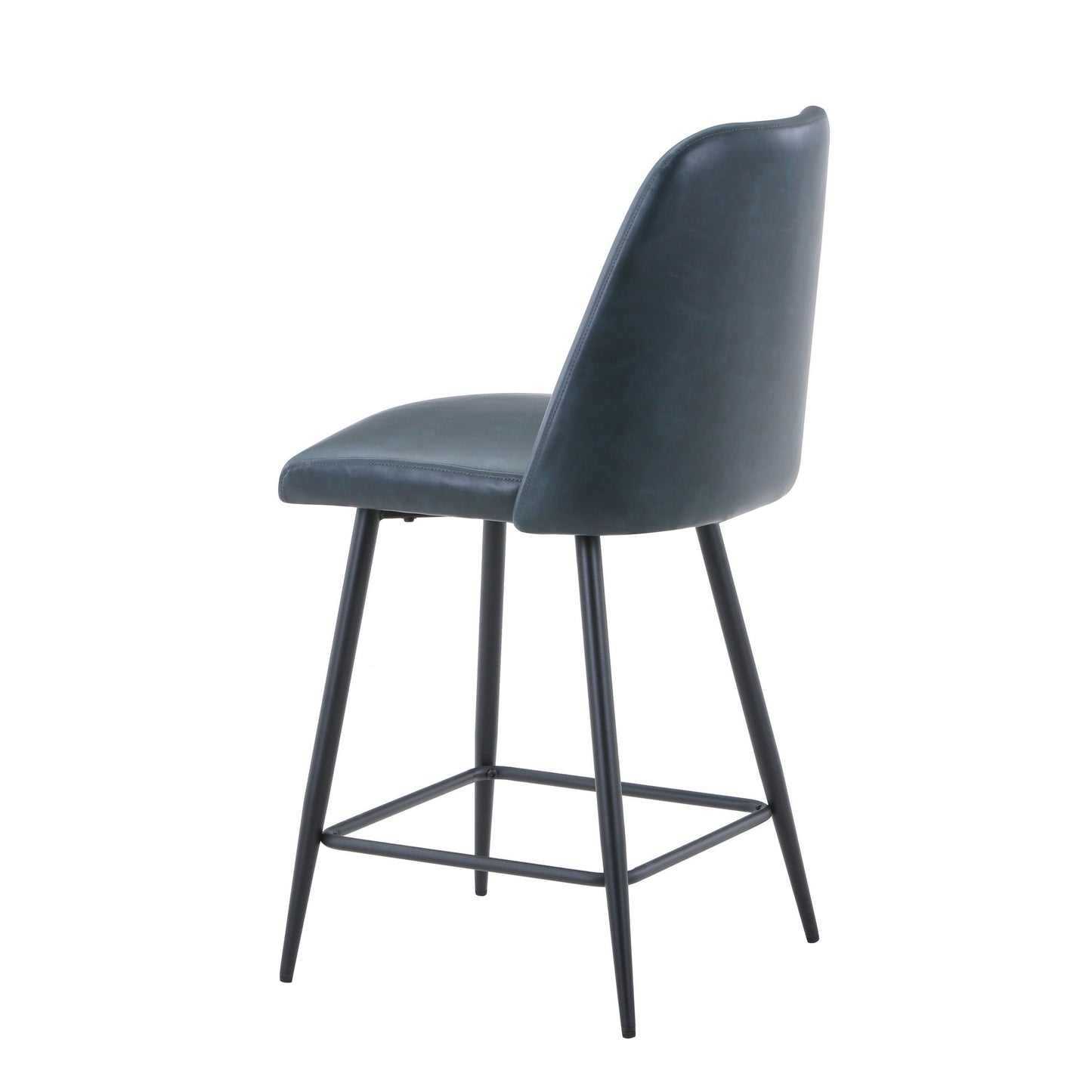 Maddox Faux Leather Upholstered Counter Height Barstool (Set of 2) - Blueberry