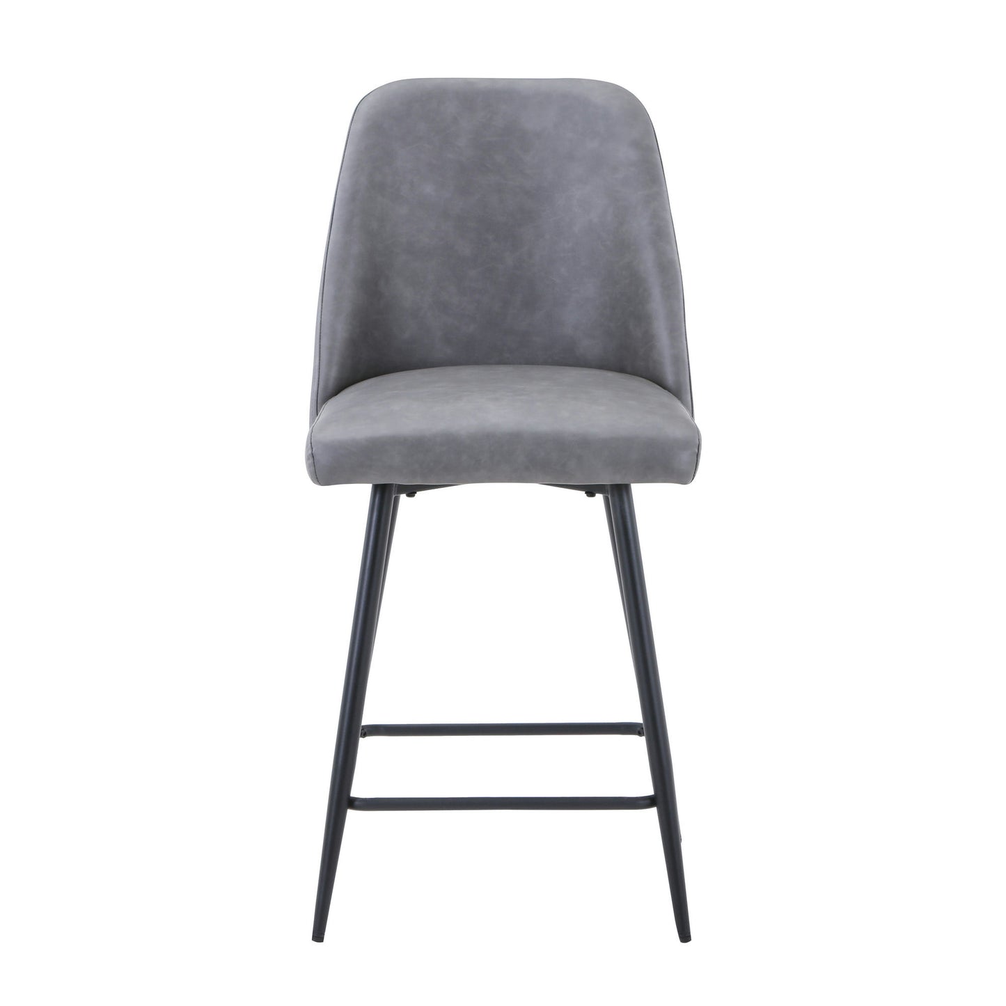 Maddox Faux Leather Upholstered Counter Height Barstool (Set of 2) - Grey