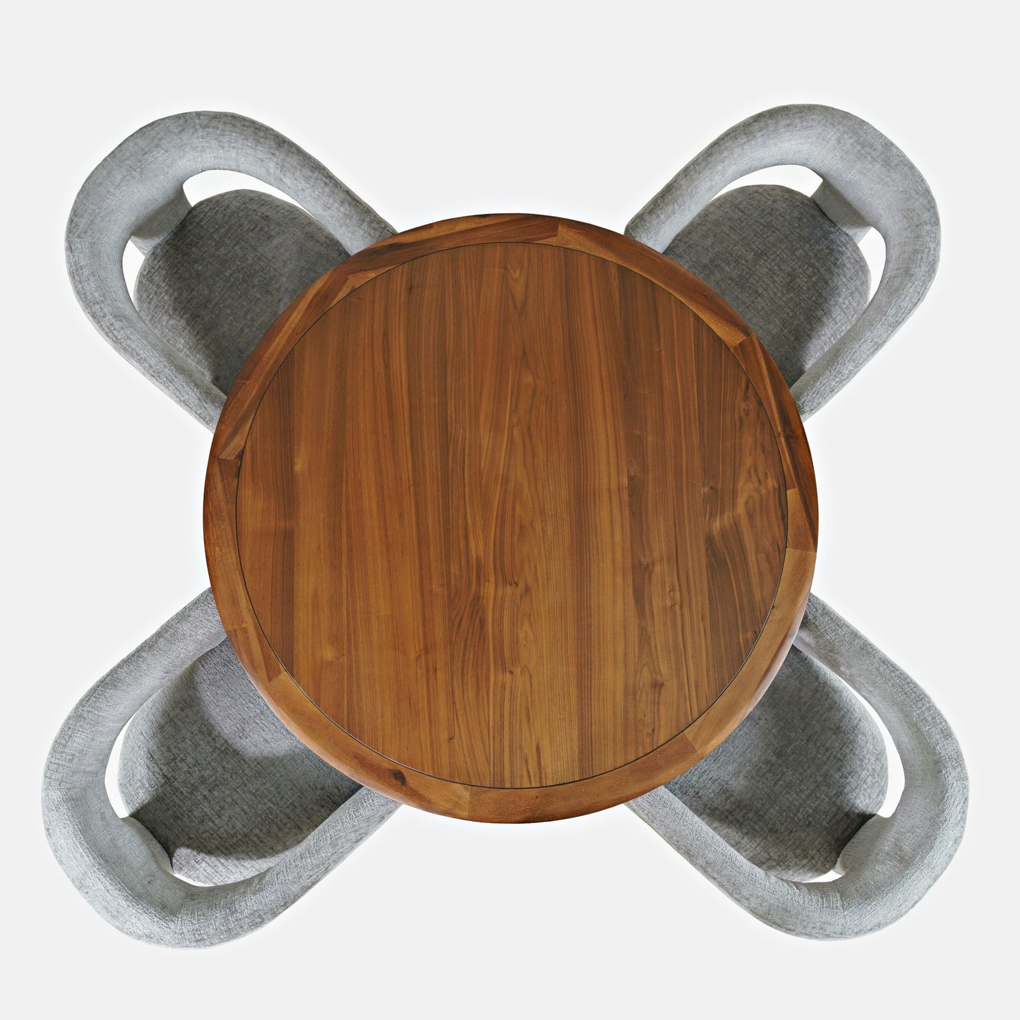 Gwen Luxury Five Piece Dining Set with Upholstered Chairs - Grey