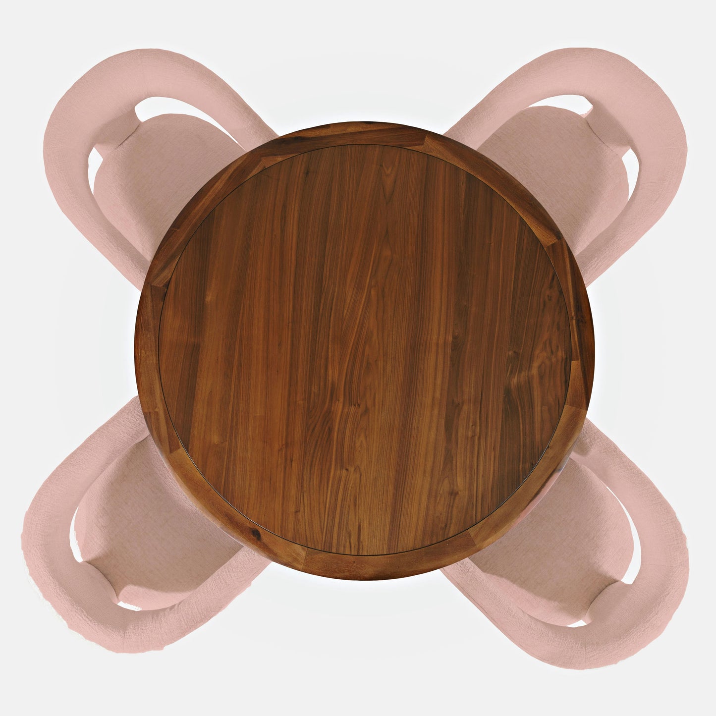 Gwen Luxury Five Piece Dining Set with Upholstered Chairs - Pink