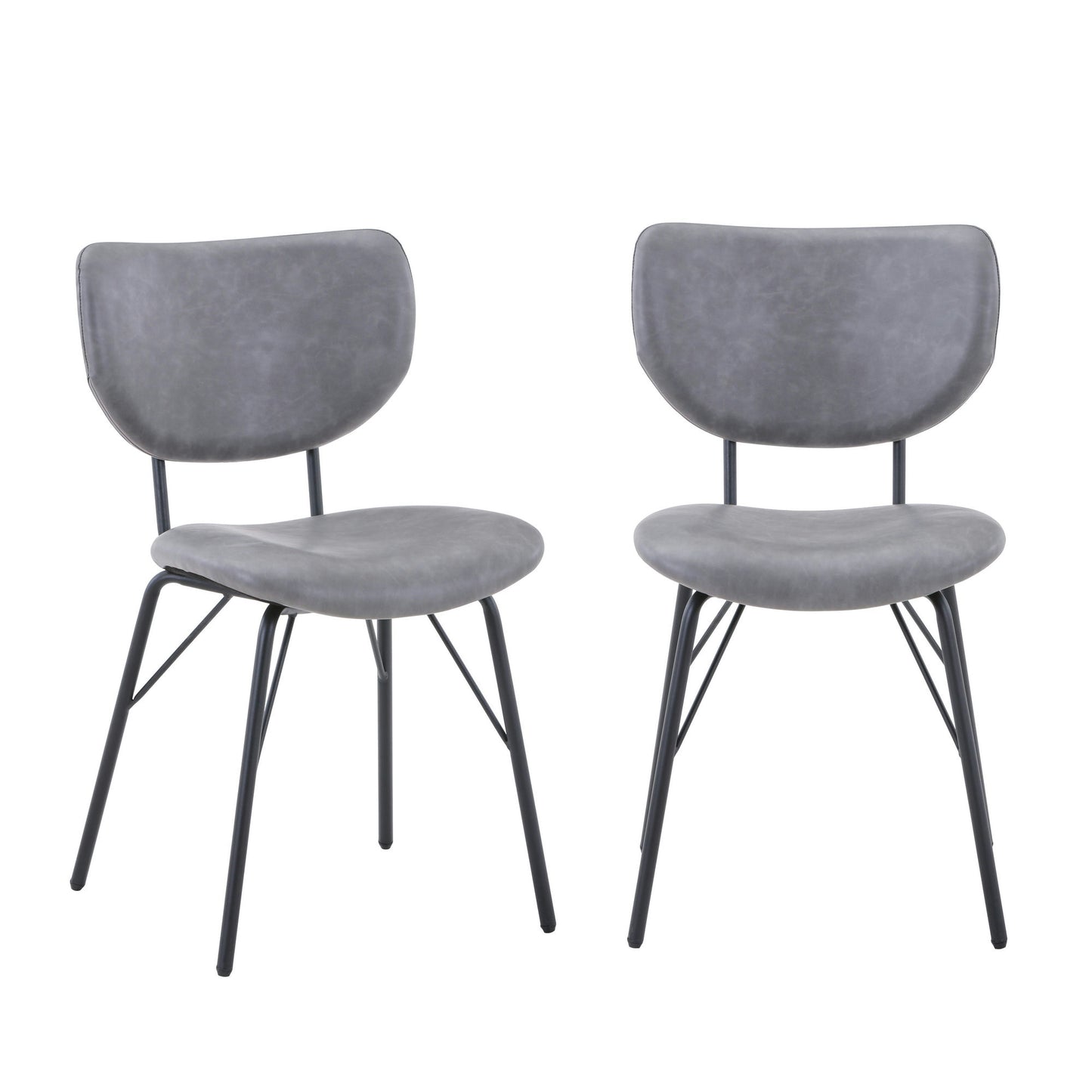 Owen Modern Faux Leather Split-Back Upholstered Dining Chair (Set of 2) - Grey