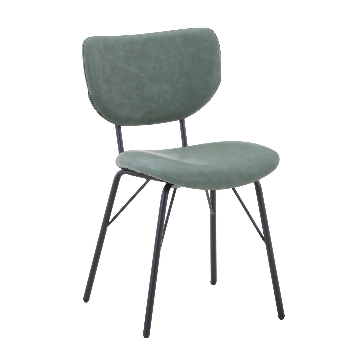 Owen Modern Faux Leather Split-Back Upholstered Dining Chair (Set of 2) - Jade