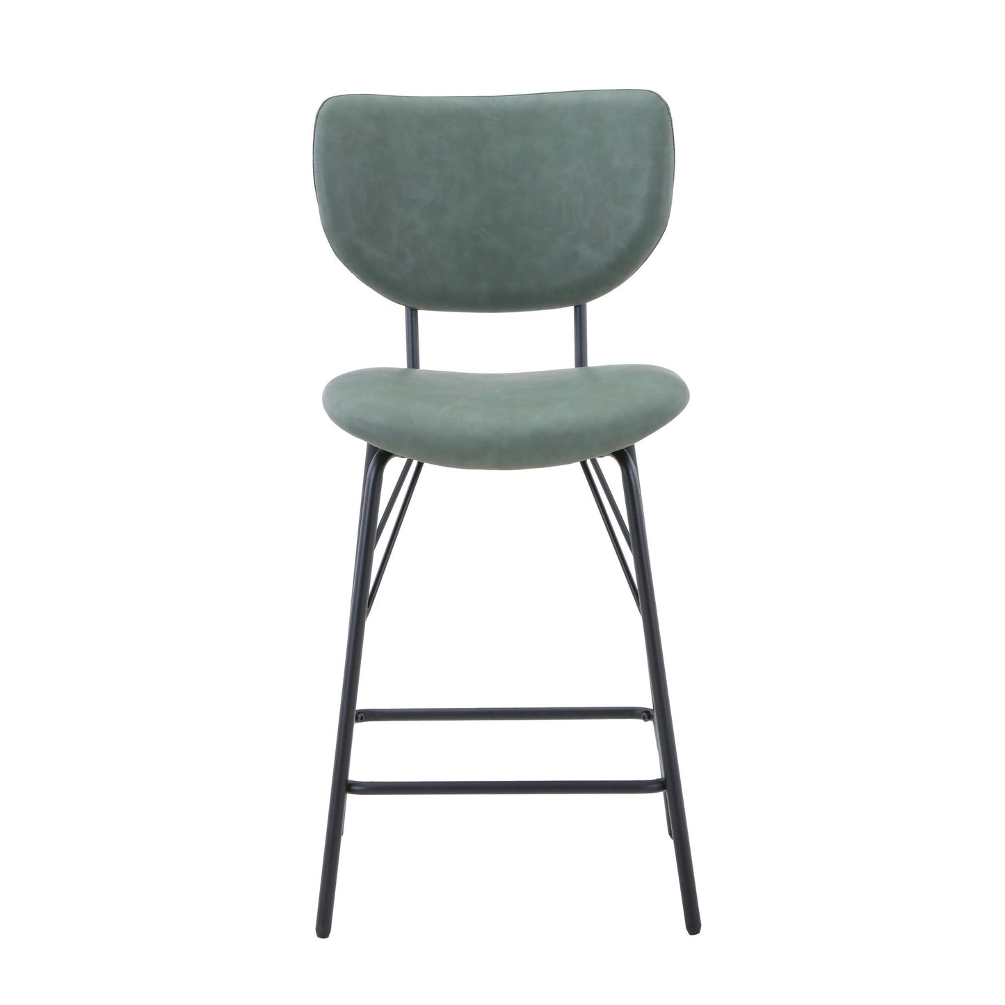 Owen Faux Leather Split-Back Counter Height Barstool (Set of 2) - Jade