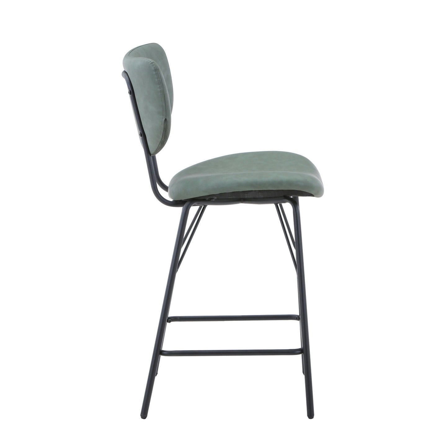 Owen Faux Leather Split-Back Counter Height Barstool (Set of 2) - Jade