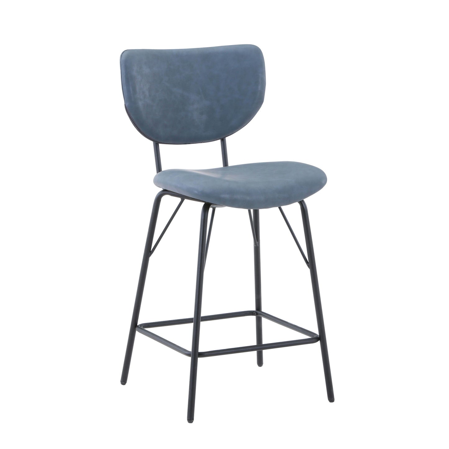 Owen Upholstered Counter Height Barstool (Set of 2) - Slate