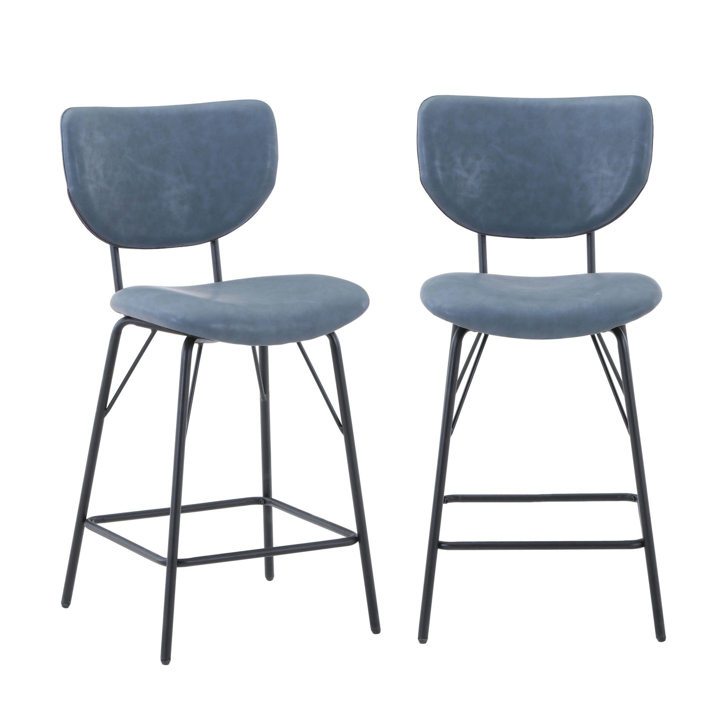 Owen Upholstered Counter Height Barstool (Set of 2) - Slate