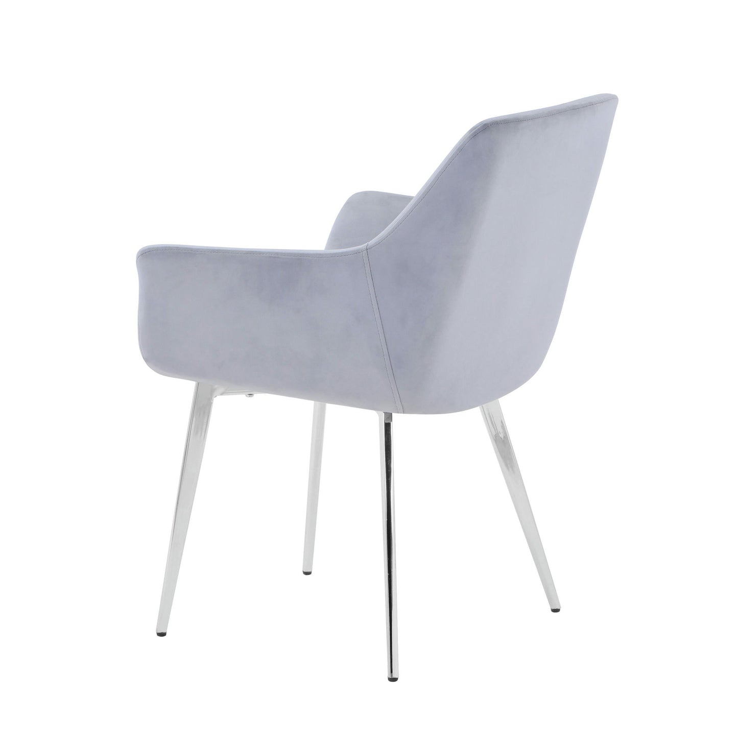 Stella Modern Upholstered Platinum Dining Chair with Chrome Legs (Set of 2)