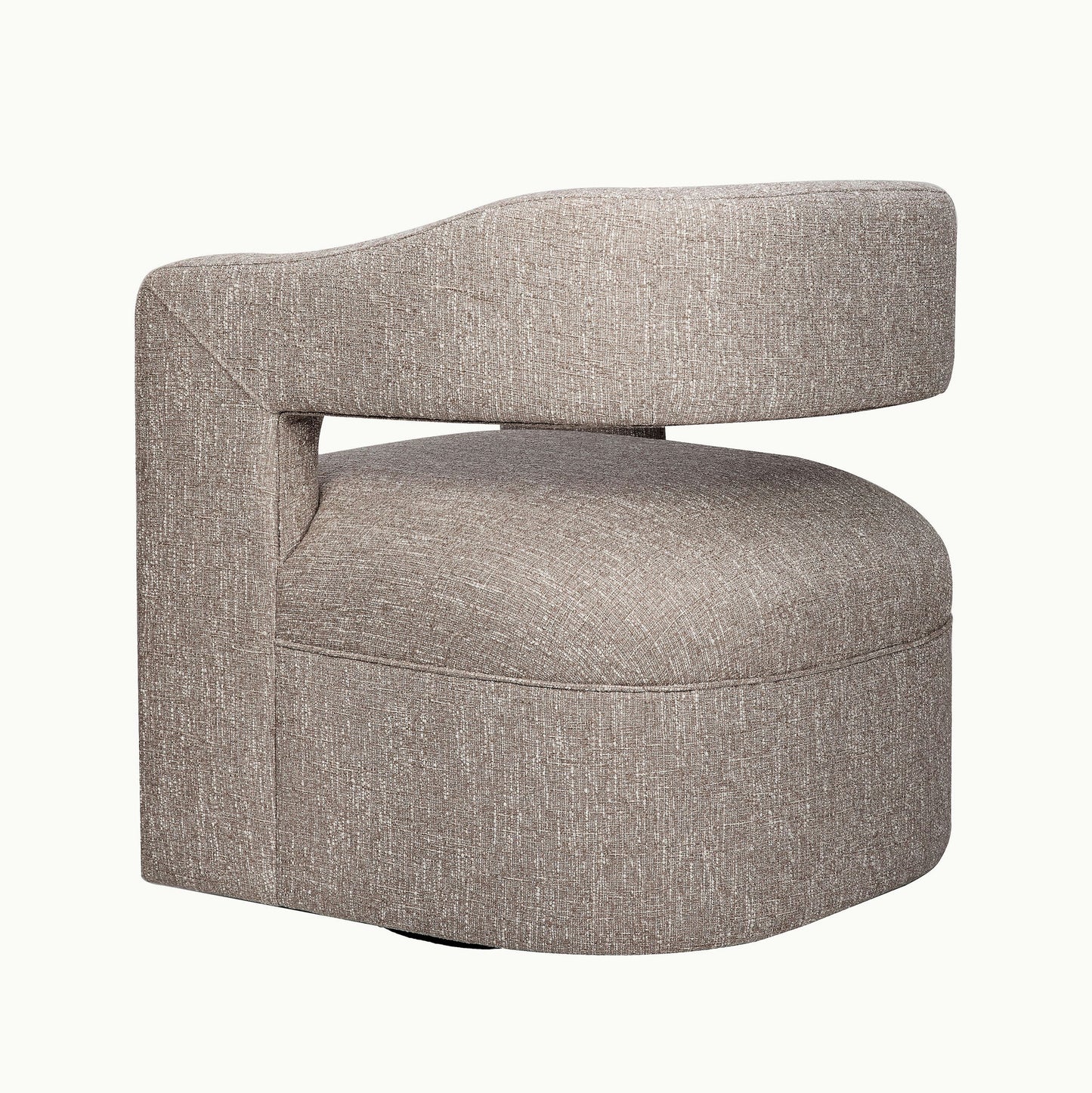 Lexy Modern Sculpted Curved Upholstered Swivel Accent Chair - Chocolate