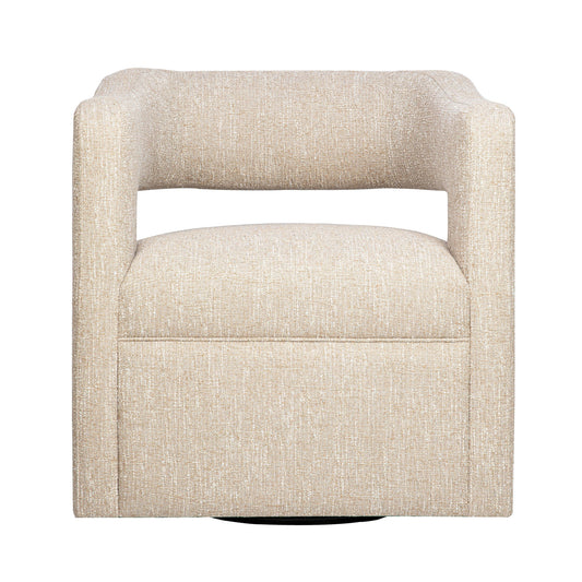 Lexy Modern Sculpted Curved Upholstered Swivel Accent Chair - Natural