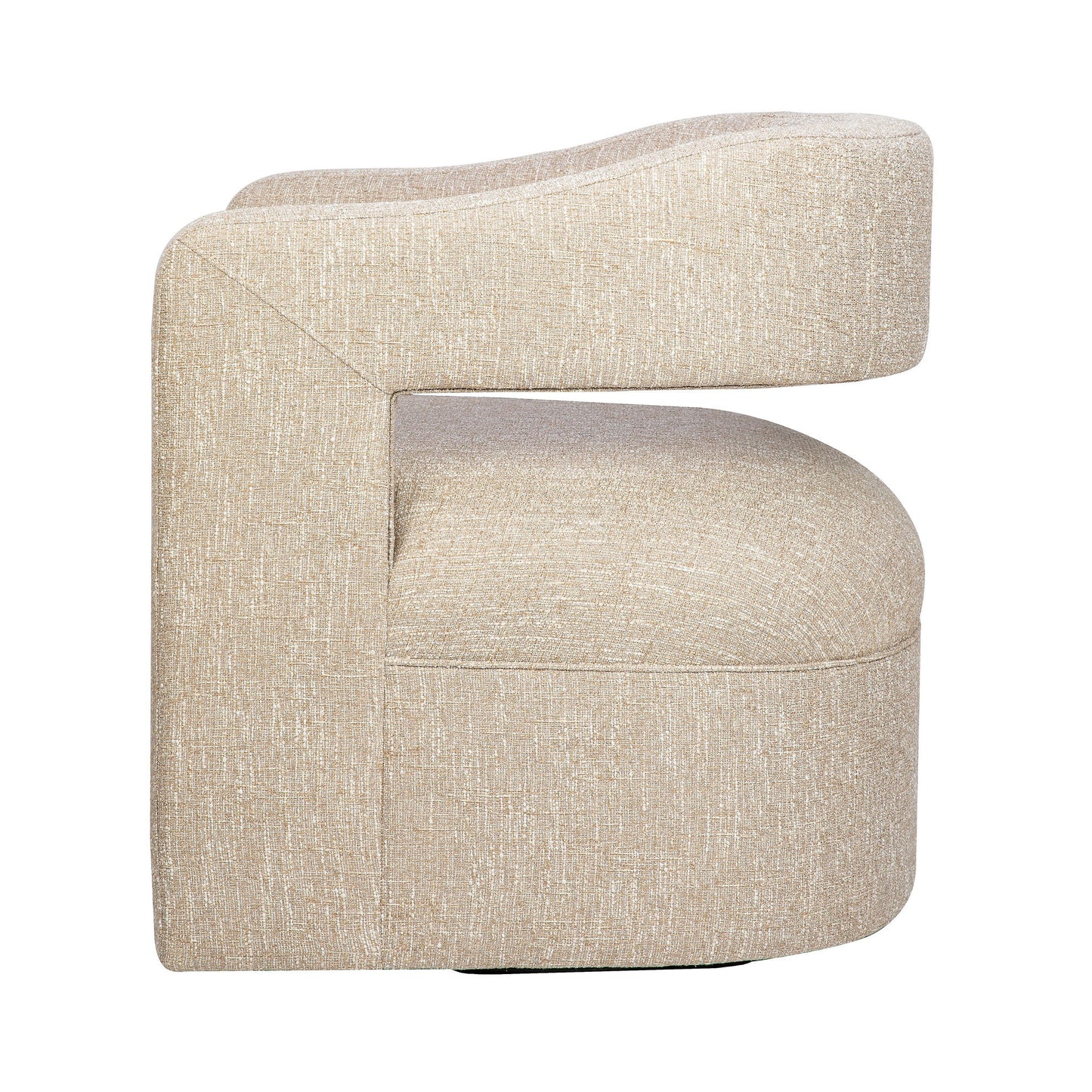 Lexy Modern Sculpted Curved Upholstered Swivel Accent Chair - Natural