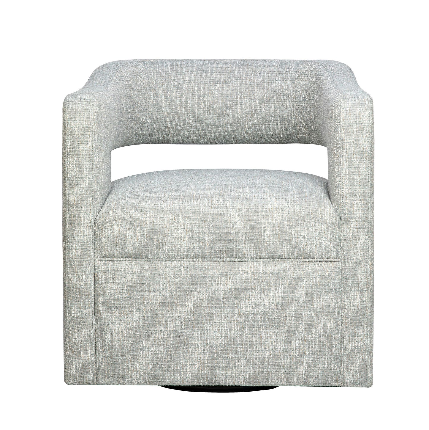 Lexy Modern Sculpted Curved Upholstered Swivel Accent Chair - Spa