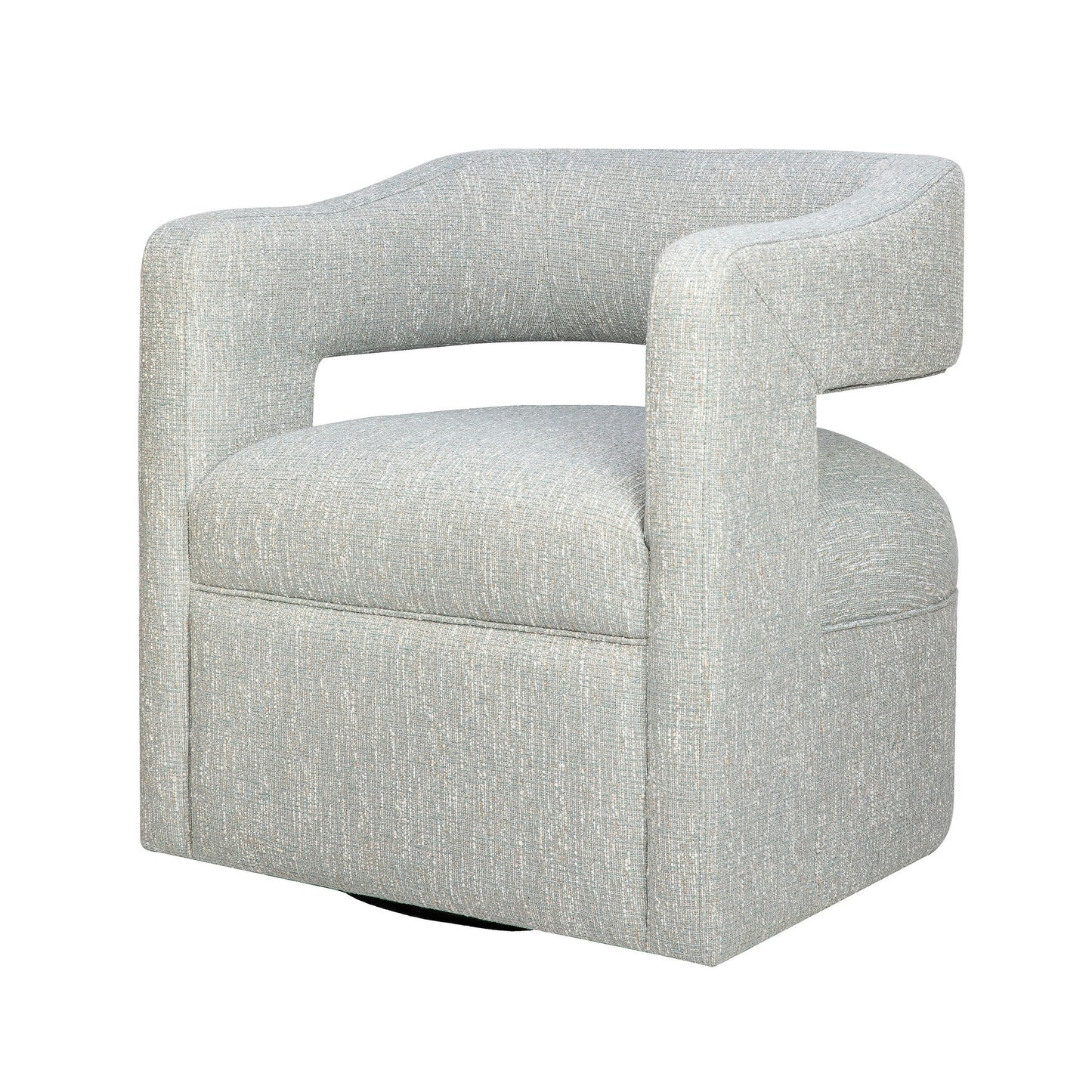 Lexy Modern Sculpted Curved Upholstered Swivel Accent Chair - Spa