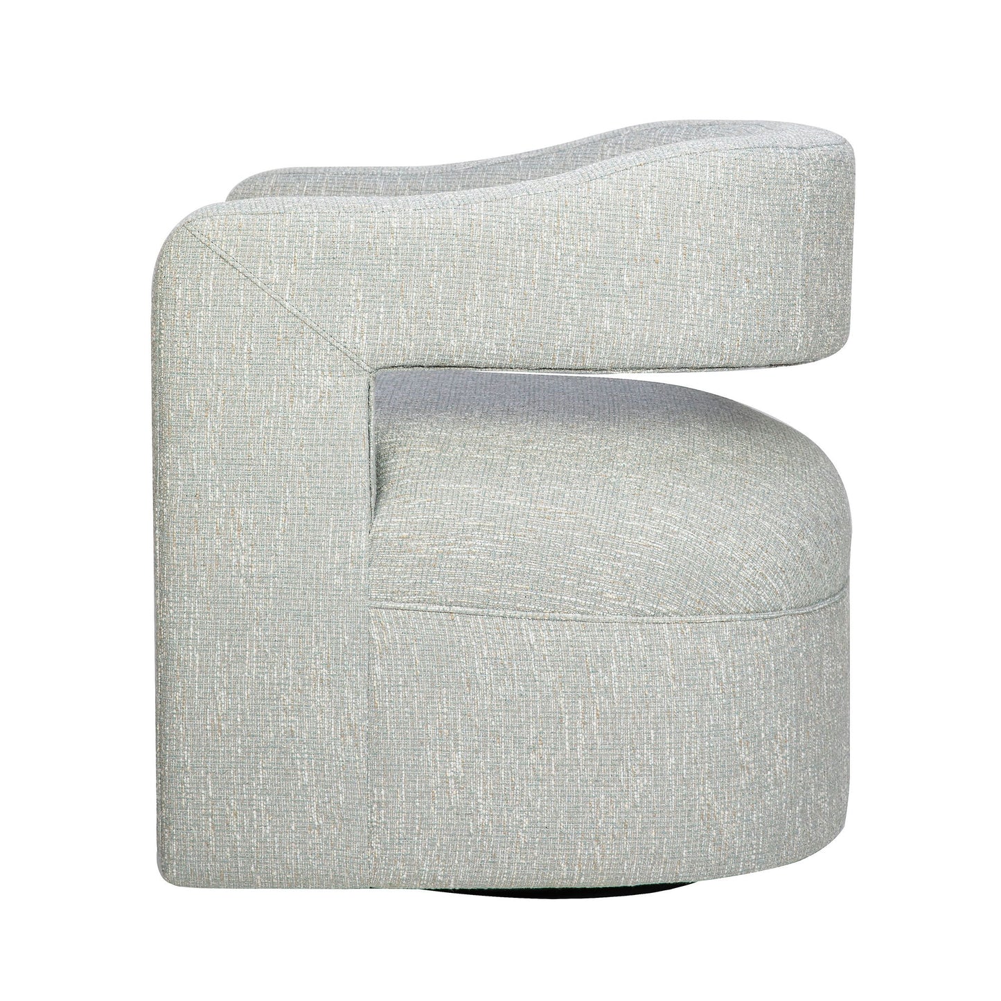 Lexy Modern Sculpted Curved Upholstered Swivel Accent Chair - Spa