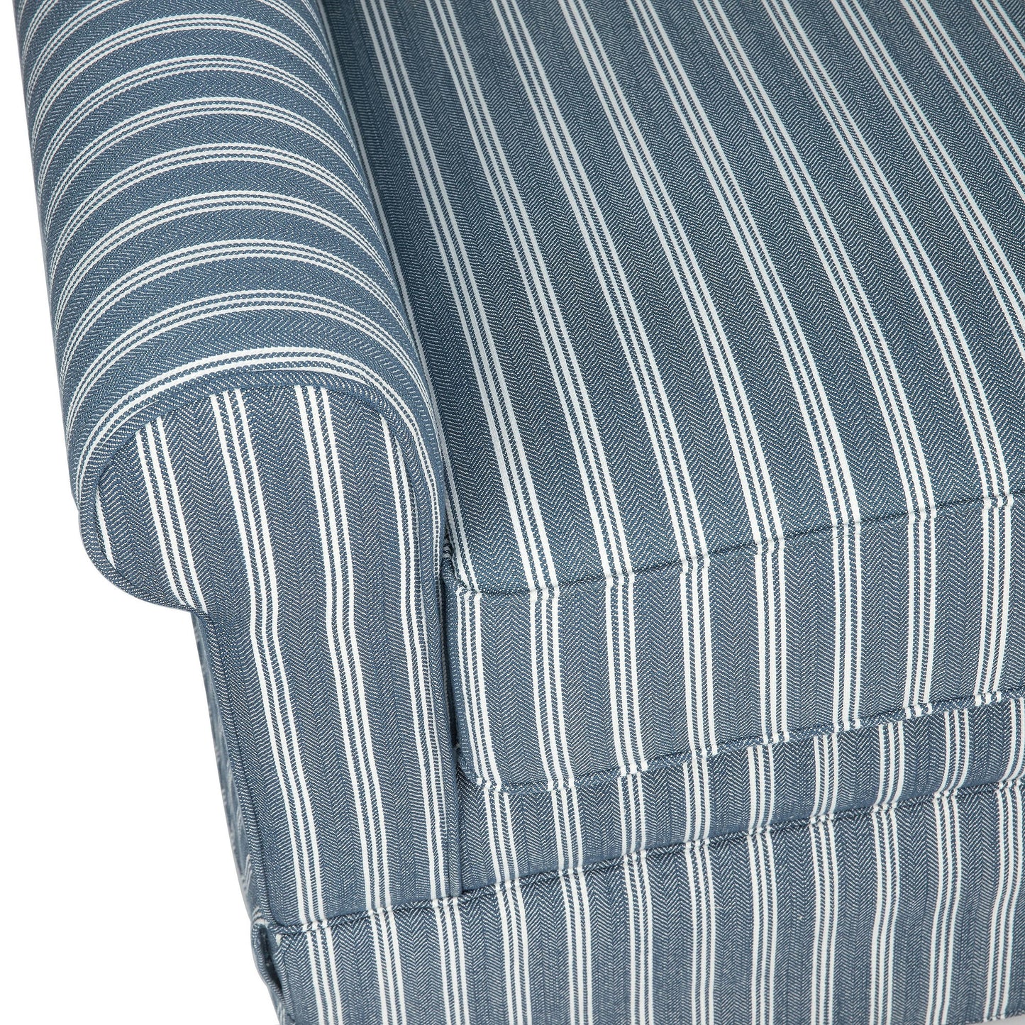 Riley Traditional Striped Upholstered Skirted Swivel Accent Chair