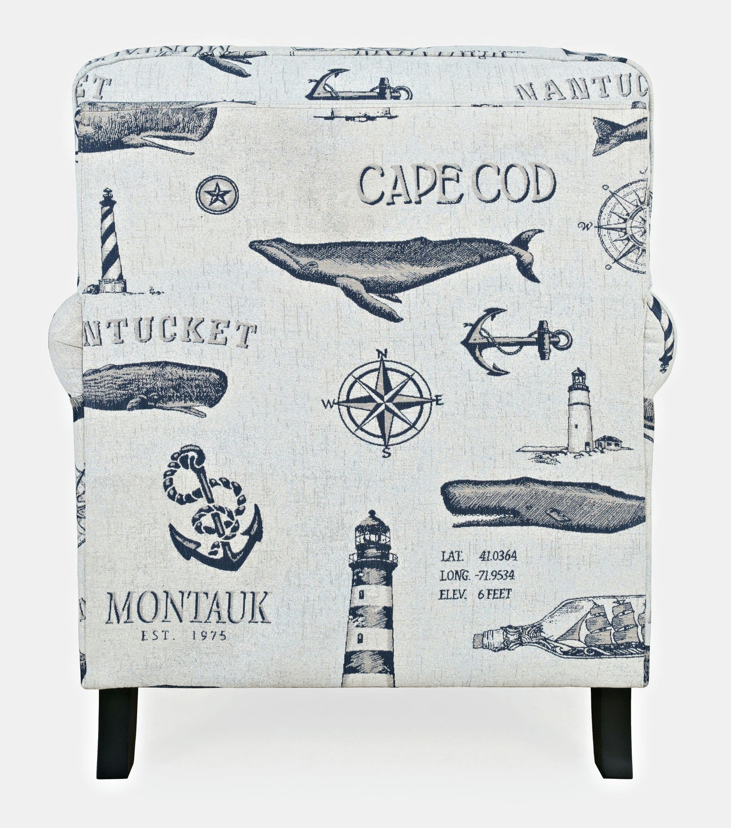 Seafarer Coastal Nantucket Cape Nautical Upholstered Accent Chair - Natural