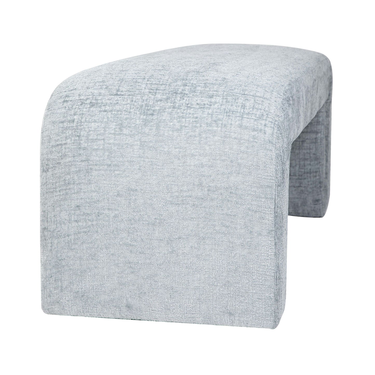 Sophia Modern Luxury Curved Upholstered Jacquard Bench (47W x 18D x 19H) - Blue