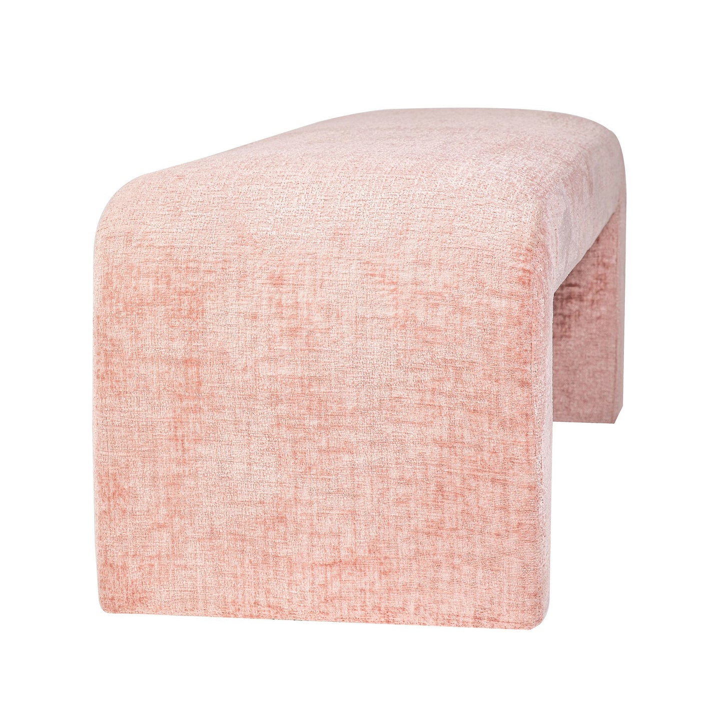 Sophia Modern Luxury Curved Upholstered Jacquard Bench (47W x 18D x 19H) - Pink