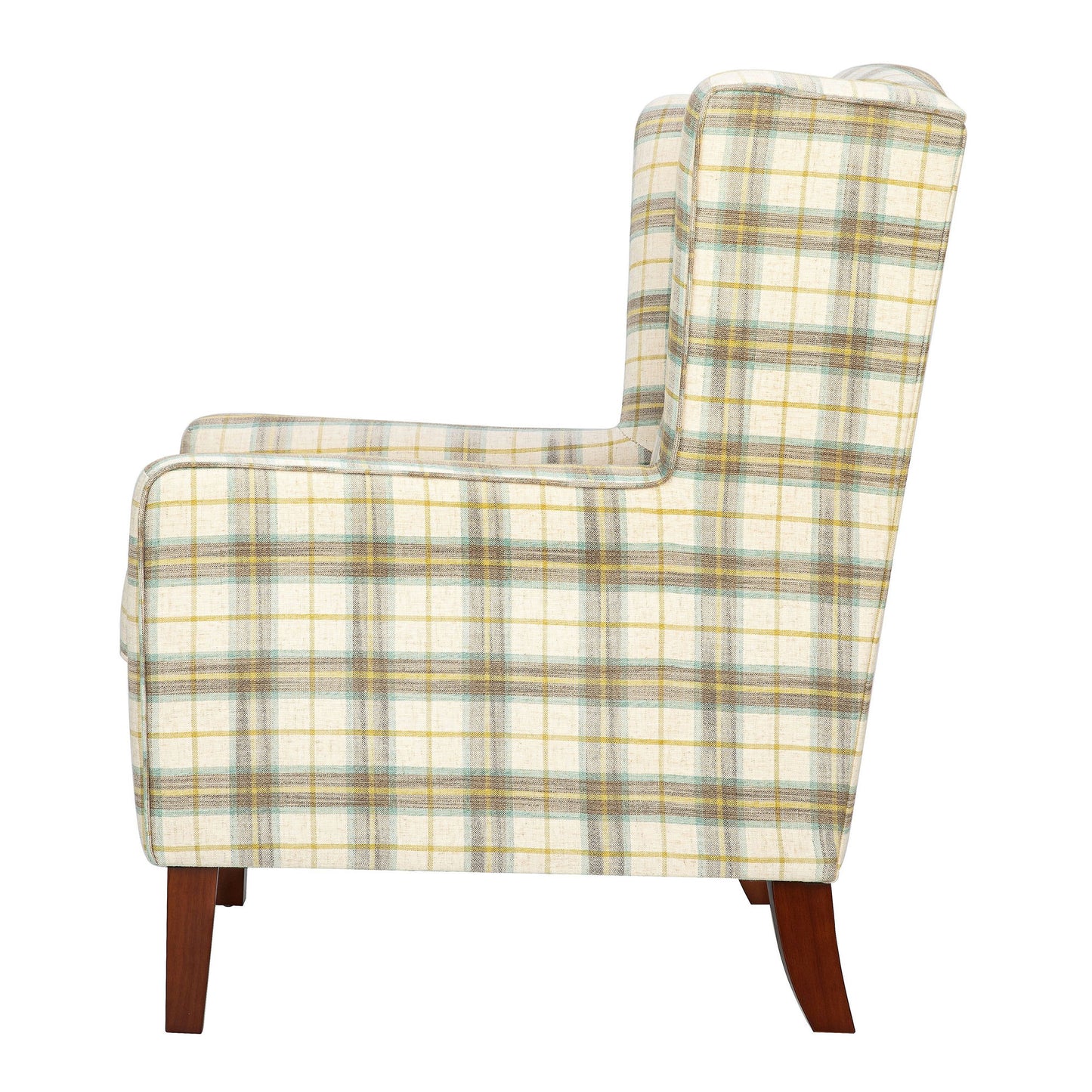 Thompson Traditional Classic Wingback Upholstered Accent Chair - Plaid