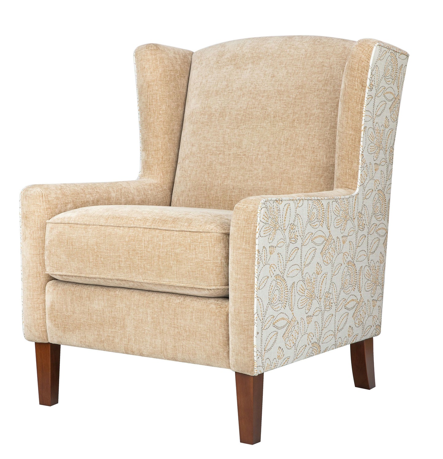 Thompson Traditional Classic Wingback Upholstered Accent Chair - Blue Paisley