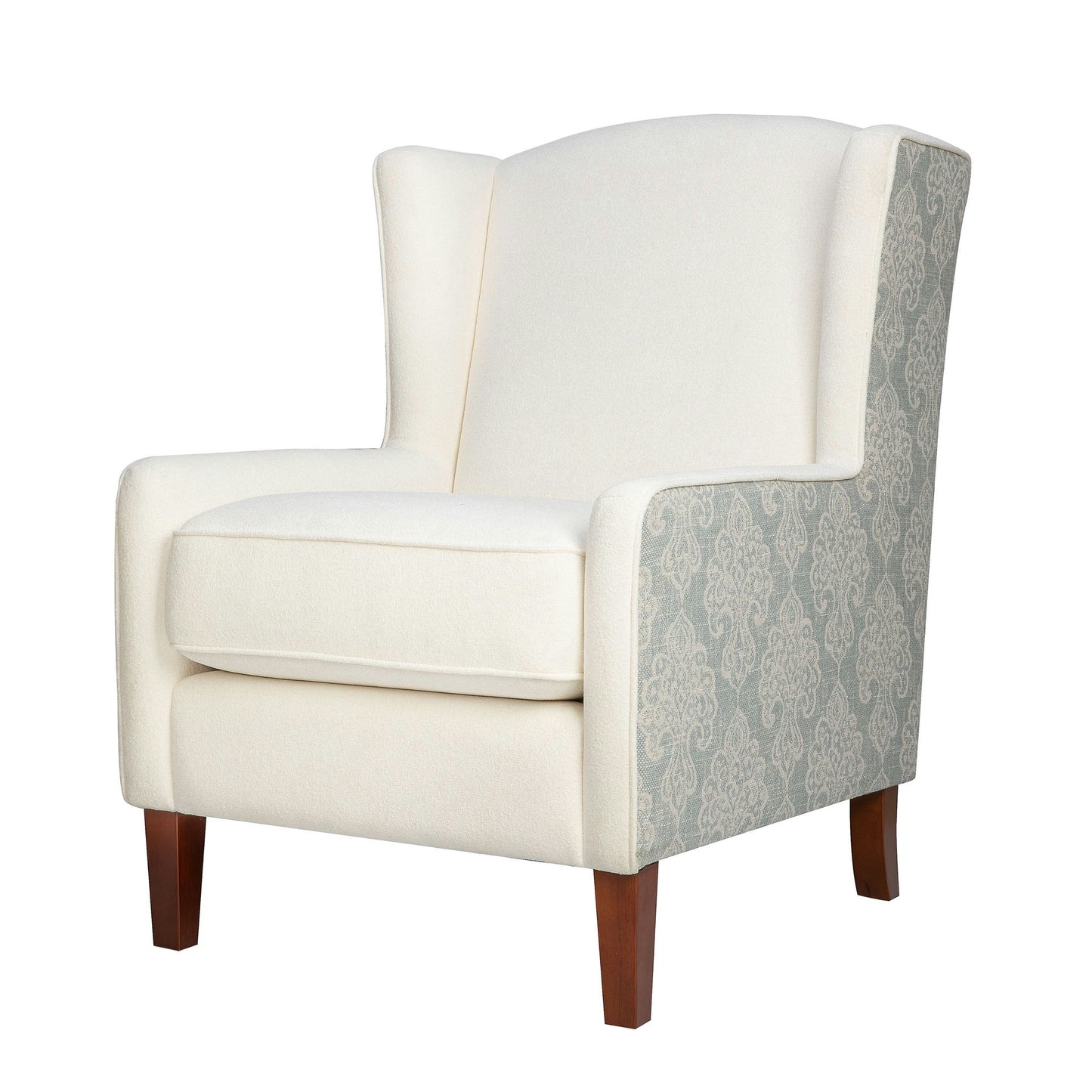 Thompson Traditional Classic Wingback Upholstered Accent Chair - Beige Floral