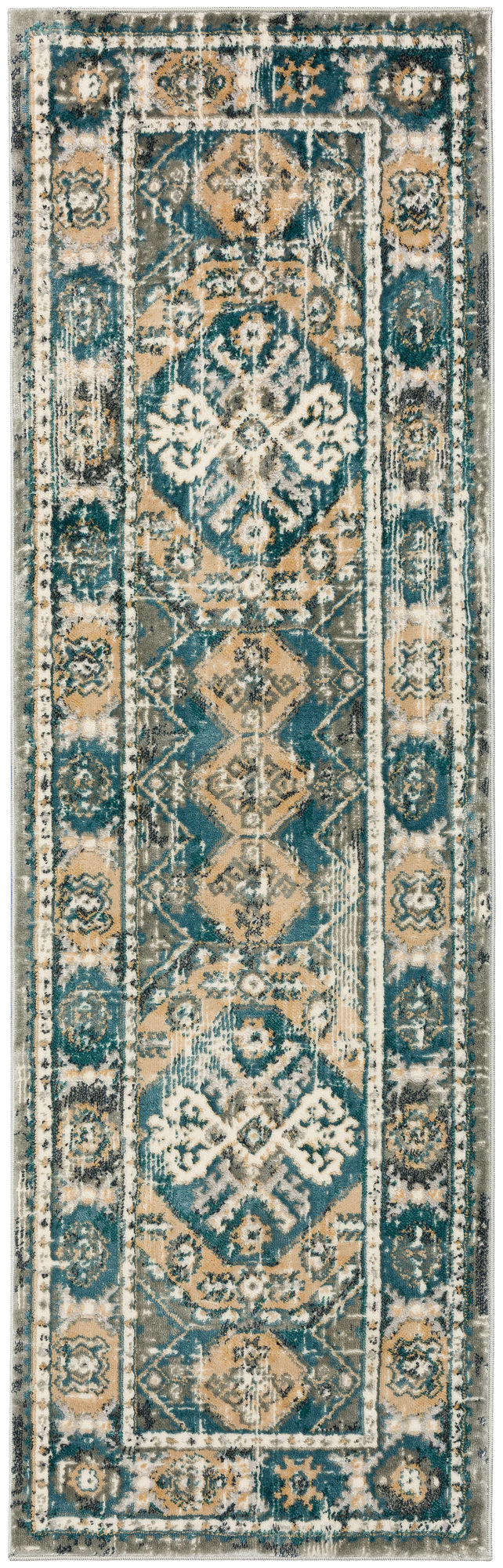 Karma KM22 Charcoal 2'3" x 7'5" Runner Rug