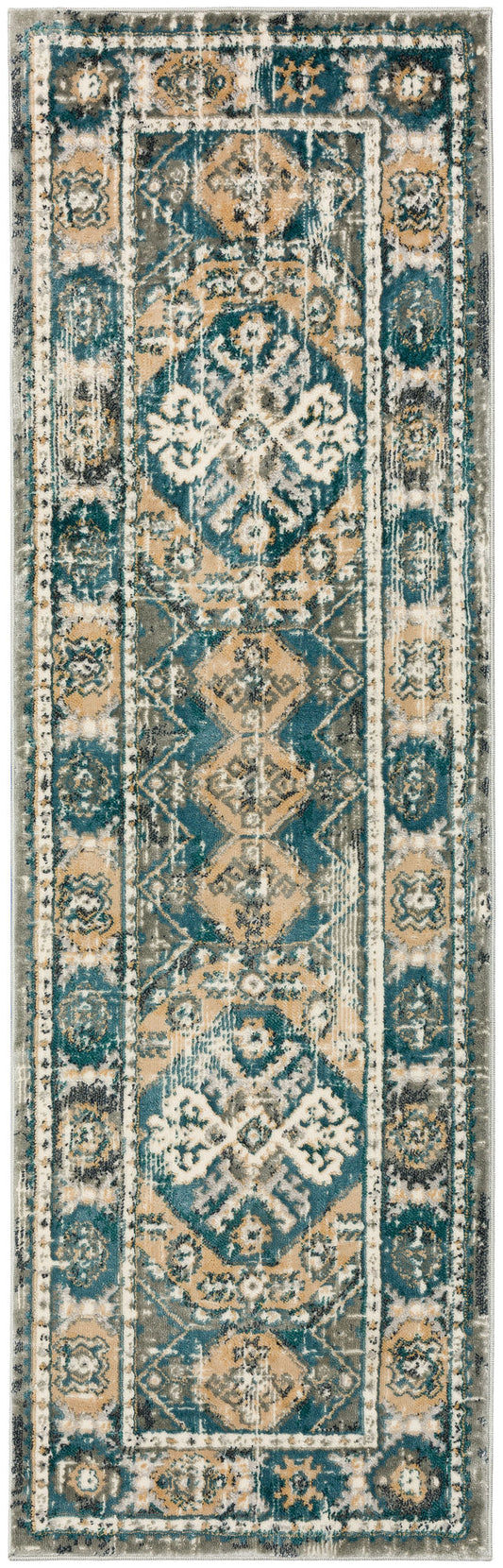 Karma KM22 Charcoal 2'3" x 7'5" Runner Rug