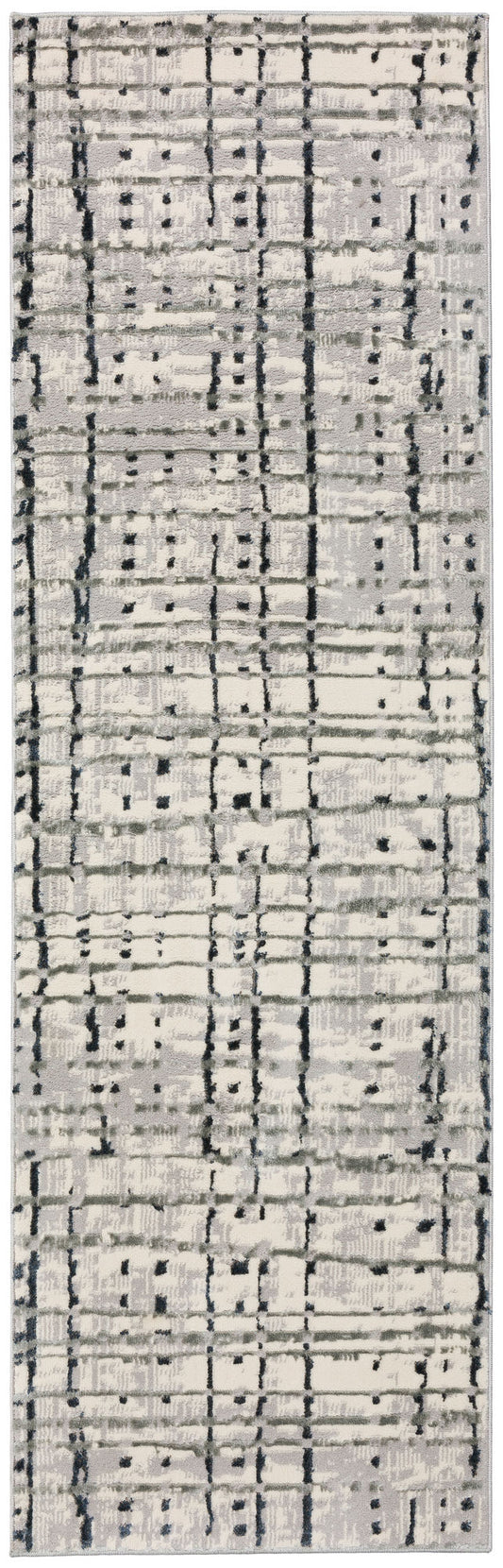 Karma KM4 Grey 2'3" x 7'5" Runner Rug