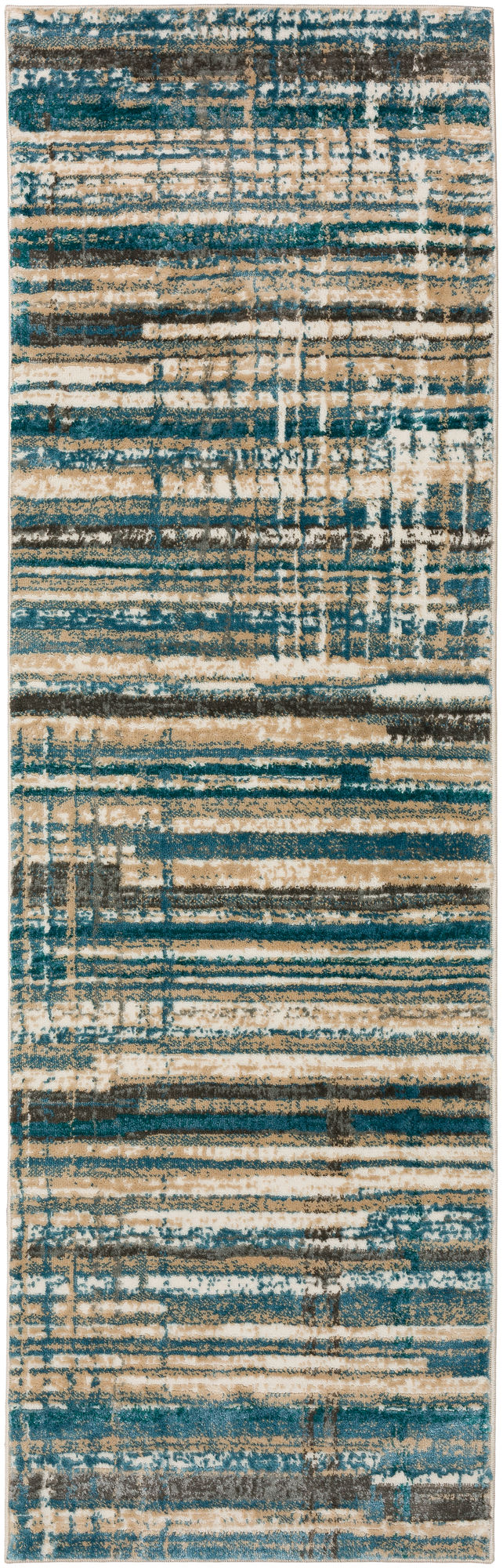 Karma KM8 Blue 2'3" x 7'5" Runner Rug