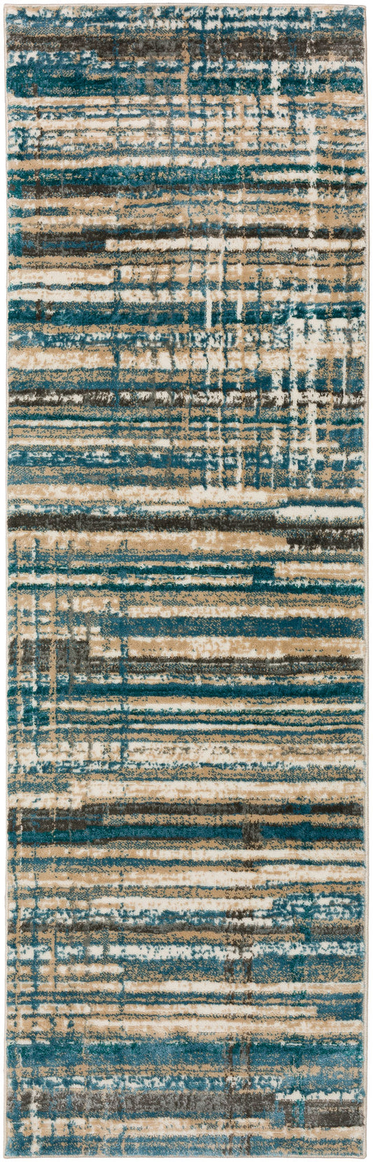 Karma KM8 Blue 2'3" x 7'5" Runner Rug