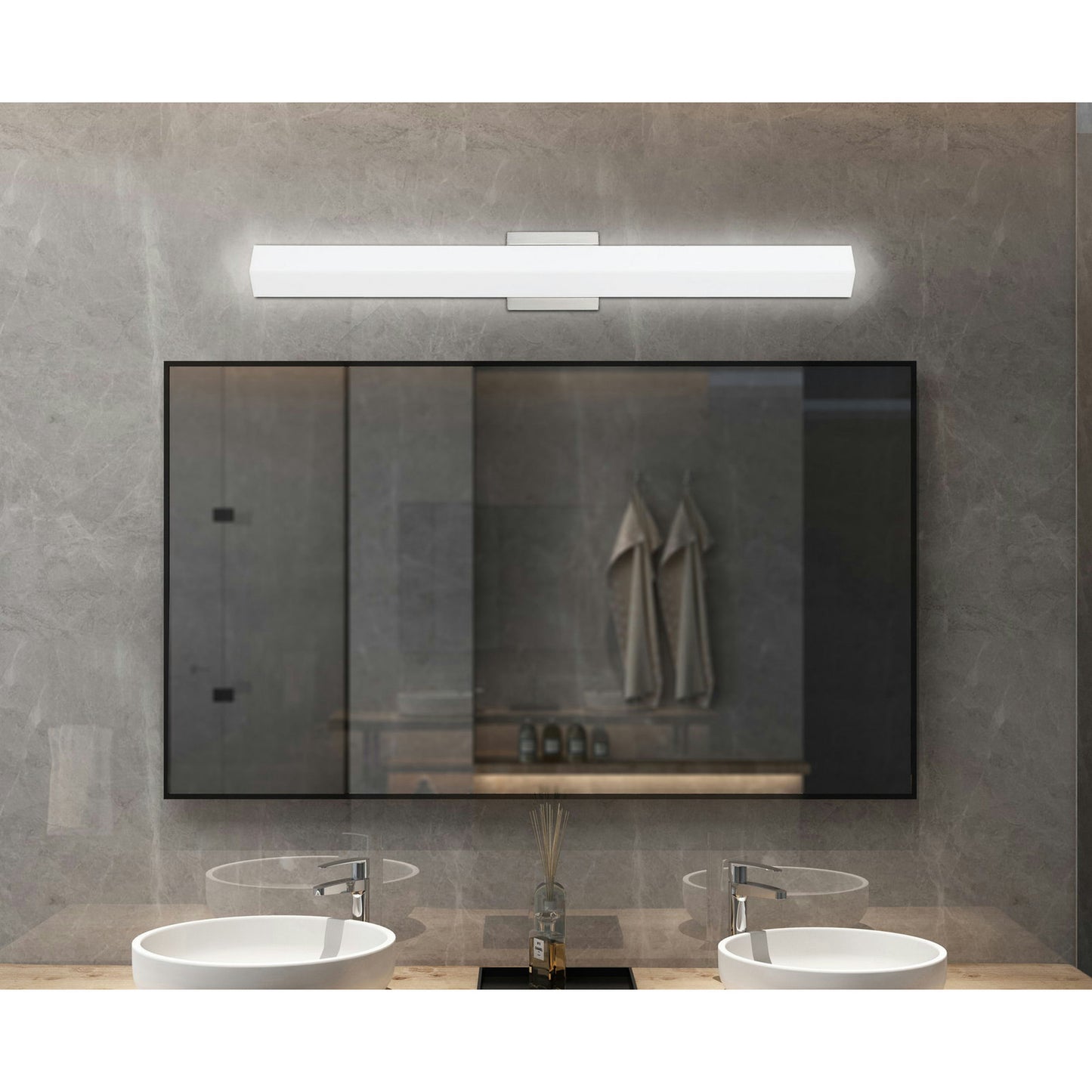 Brushed steel Acrylic/metal Contract lighting - Vanity light, LA-8605-L