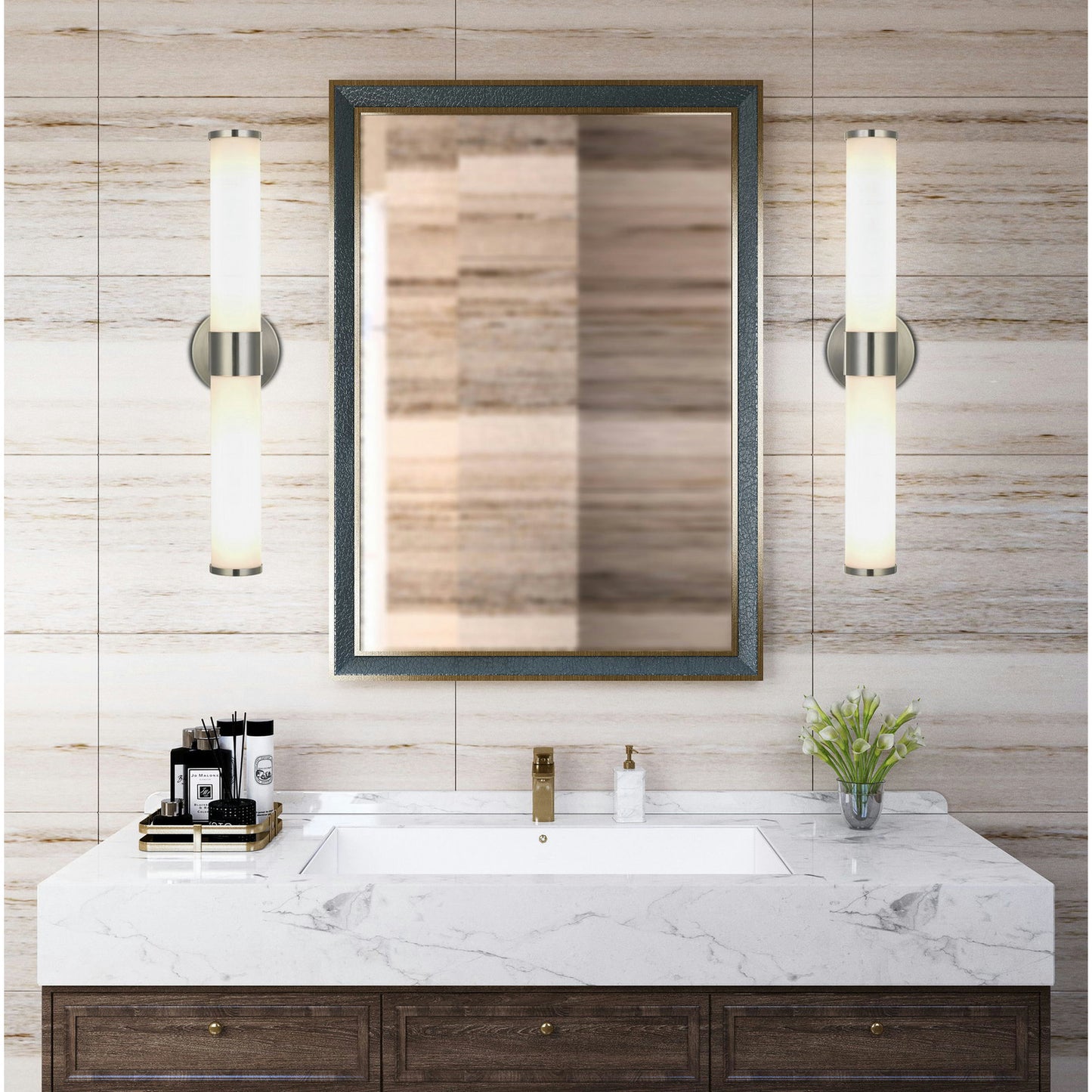 Brushed steel Metal/acrylic Brentwood - Vanity lights, LA-8606-2