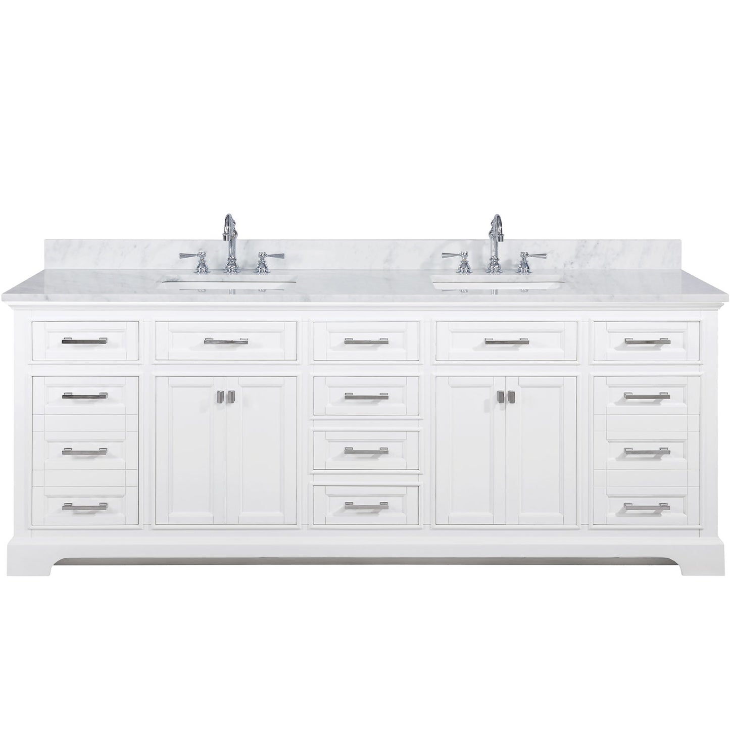 Milano 84" Double Sink Vanity in White