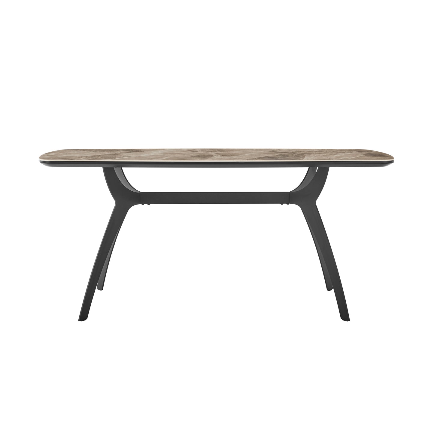 Andes Ceramic and Metal Rectangular Dining Room Table