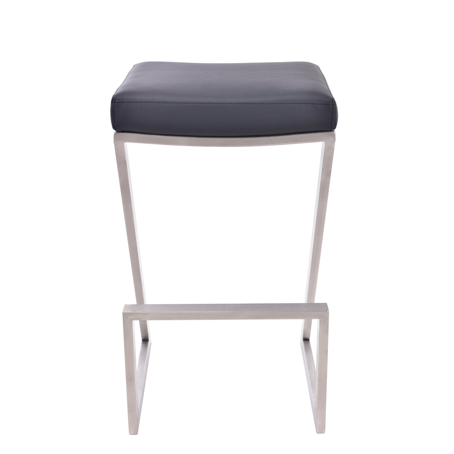 Atlantis 30" Bar Height Backless Black Faux Leather Bar Stool
