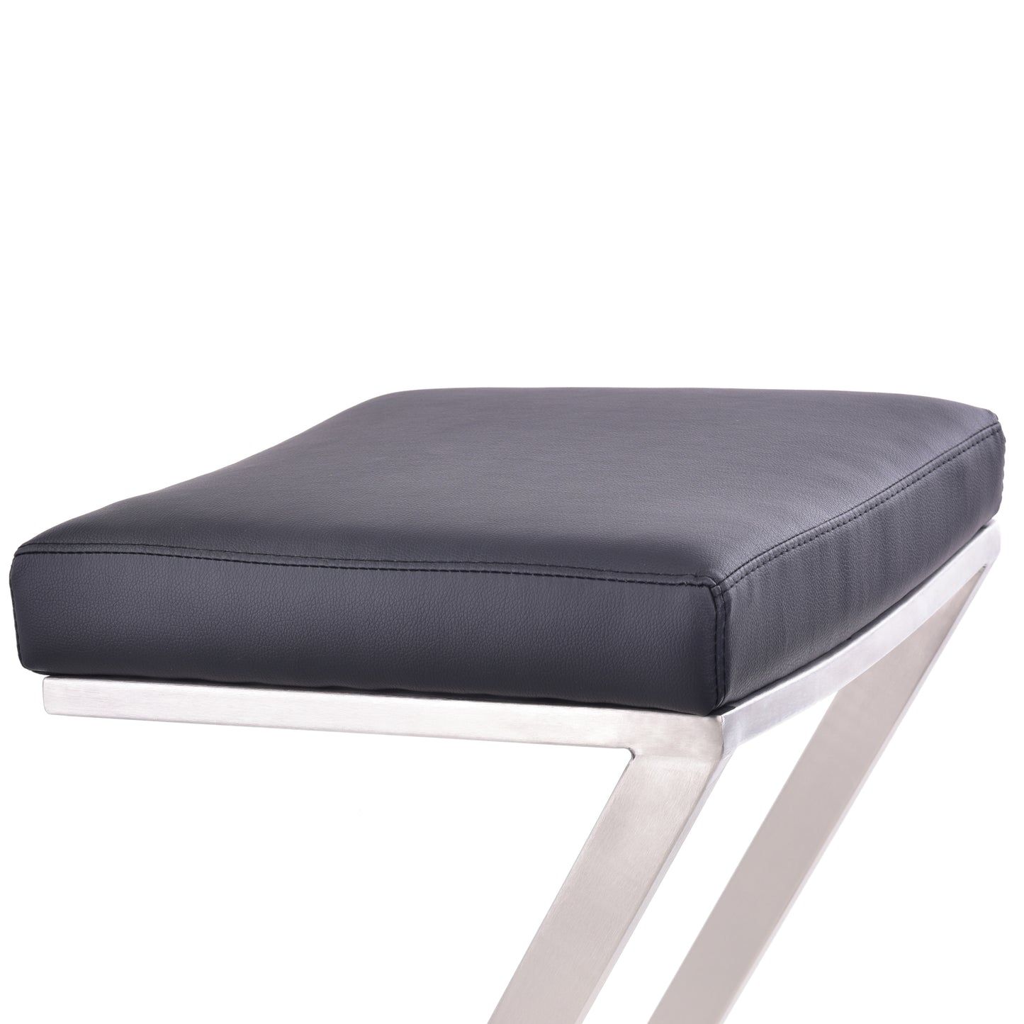 Atlantis 30" Bar Height Backless Black Faux Leather Bar Stool