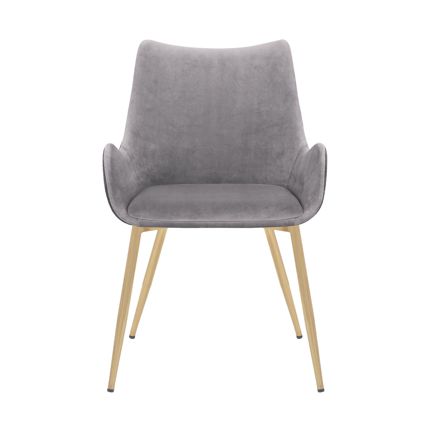 Avery Two Tone Grey Fabric Dining Room Chair with Gold Legs