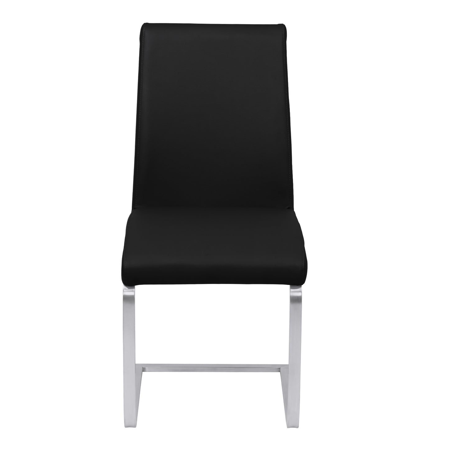 Blanca Contemporary Dining Chair in Black Faux Leather - Set of 2