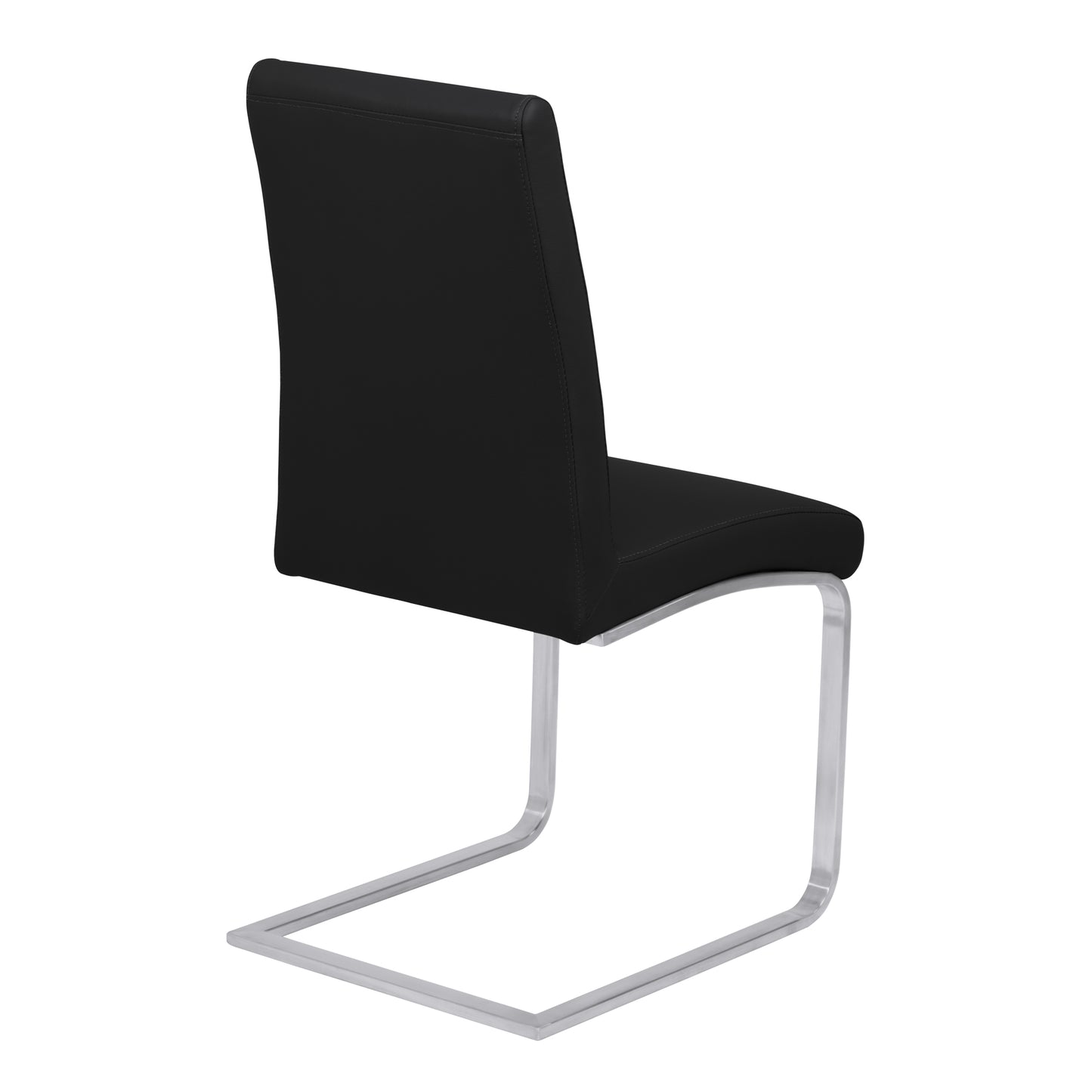 Blanca Contemporary Dining Chair in Black Faux Leather - Set of 2